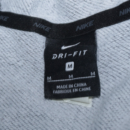 Nike Men's Grey Dri-Fit Full Zip Hoodie M Sportswear