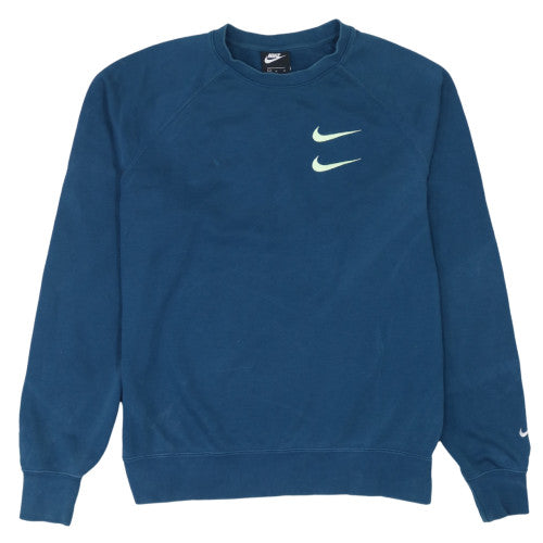 Nike Men's Blue Pullover Sweatshirt M Graphic Sports Logo Crew Neck