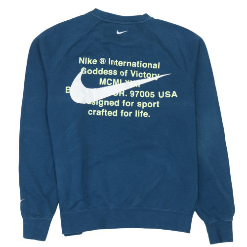 Nike Men's Blue Pullover Sweatshirt M Graphic Sports Logo Crew Neck