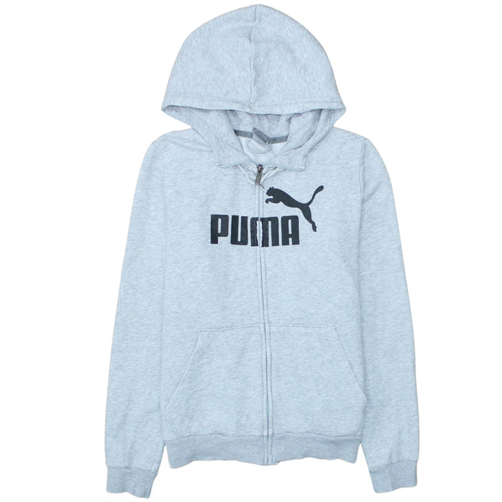 Puma Womens Grey Full Zip Hoodie UK 14 L Hooded Sweatshirt