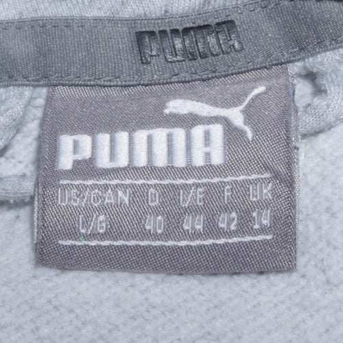 Puma Womens Grey Full Zip Hoodie UK 14 L Hooded Sweatshirt