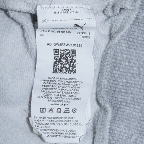 Puma Womens Grey Full Zip Hoodie UK 14 L Hooded Sweatshirt