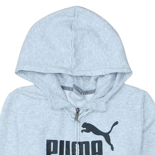 Puma Womens Grey Full Zip Hoodie UK 14 L Hooded Sweatshirt