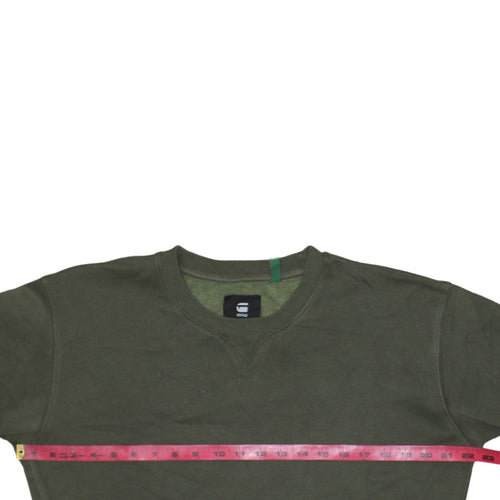 G-Star RAW Men's Green Crew Neck Pullover Sweatshirt L