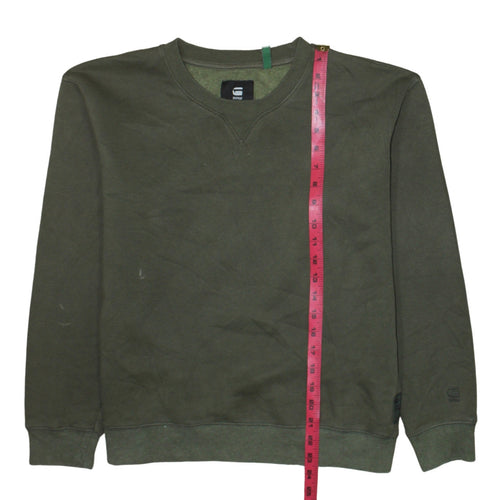 G-Star RAW Men's Green Crew Neck Pullover Sweatshirt L