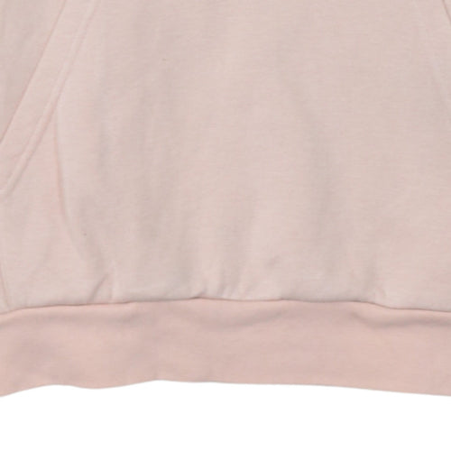 Adidas Girls Pink Logo Pullover Hoodie 12-13 Years Fleece Sweatshirt