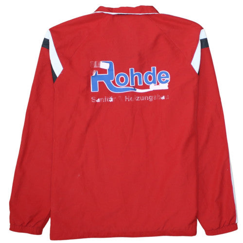 Adidas Men’s Red Track Jacket L Full Zip Lightweight Football Top