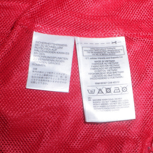 Adidas Men’s Red Track Jacket L Full Zip Lightweight Football Top