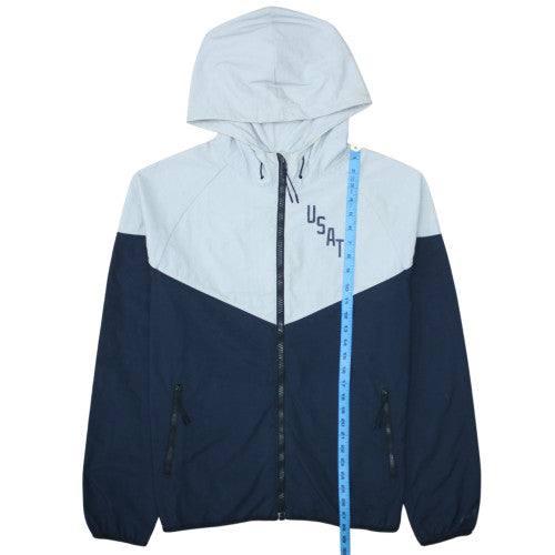 Nike Mens XL Blue Windbreaker Hooded Jacket USATF Sportswear