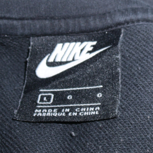 Nike Men's Black Full Zip Hoodie L Regular Cotton Blend