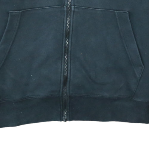 Nike Men's Black Full Zip Hoodie L Regular Cotton Blend