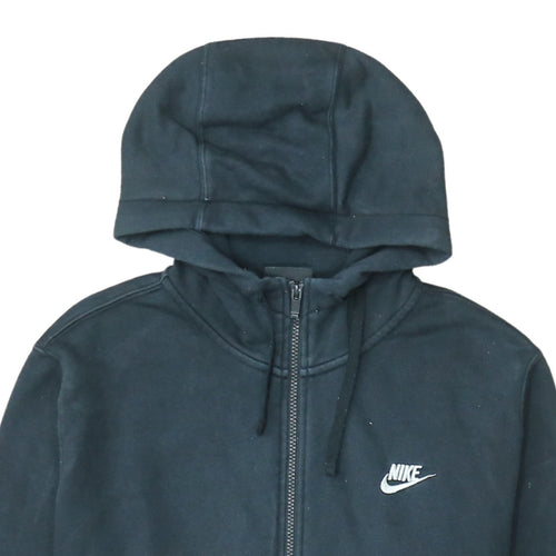 Nike Men's Black Full Zip Hoodie L Regular Cotton Blend