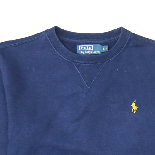 Ralph Lauren Men's Blue Classic Crew Neck Cotton Sweatshirt S