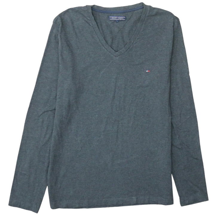 Tommy Hilfiger Men's Grey Long Sleeve V-Neck T-Shirt XL