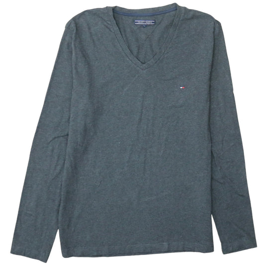 Tommy Hilfiger Men's Grey Long Sleeve V-Neck T-Shirt XL