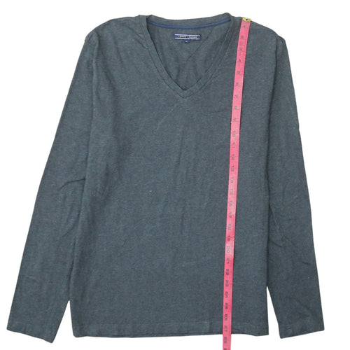 Tommy Hilfiger Men's Grey Long Sleeve V-Neck T-Shirt XL