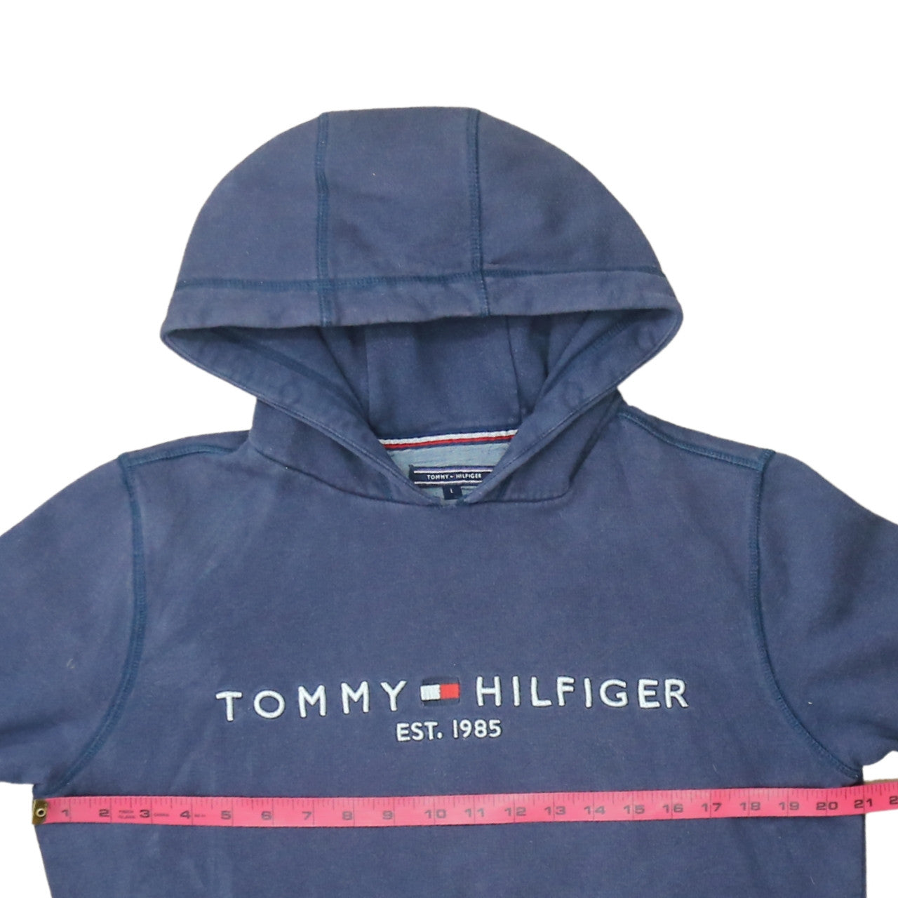 Tommy Hilfiger Men’s Blue Pullover Hoodie Size L Classic Logo