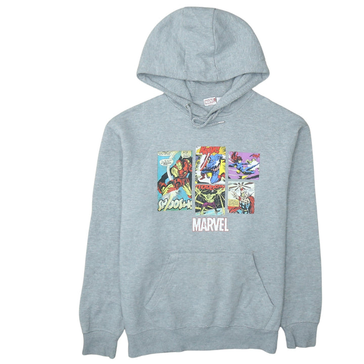 Marvel Men’s Grey Pullover Hoodie M Comic Graphic Print Fleece
