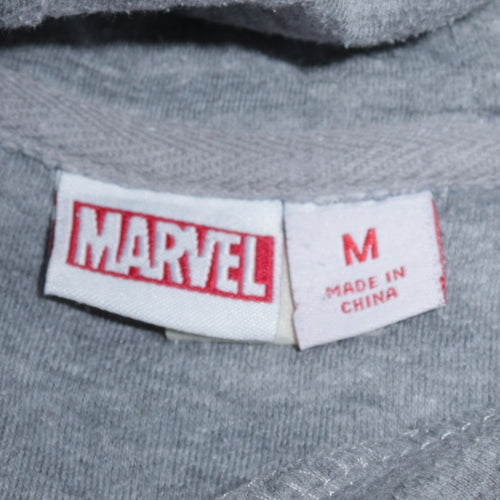 Marvel Men’s Grey Pullover Hoodie M Comic Graphic Print Fleece