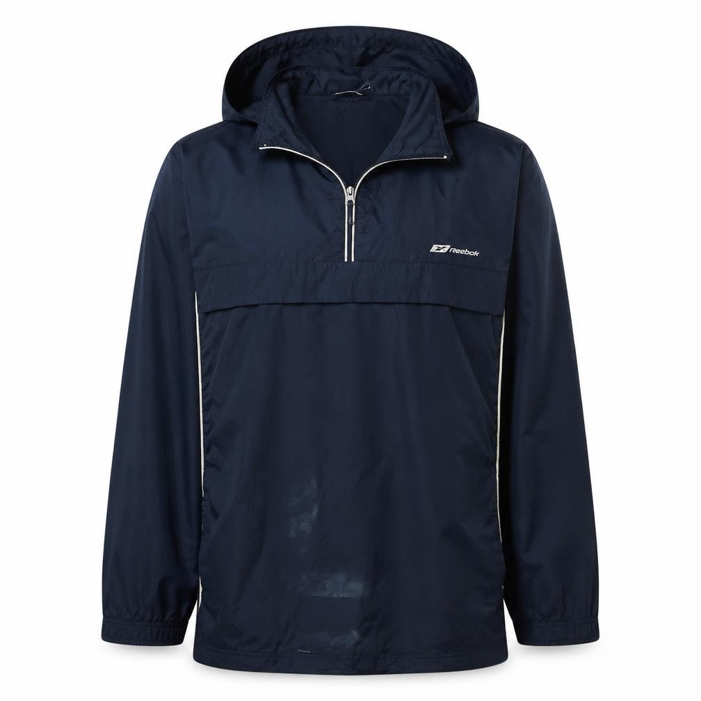 Reebok Mens Blue Small Windbreaker Hooded Lightweight Jacket
