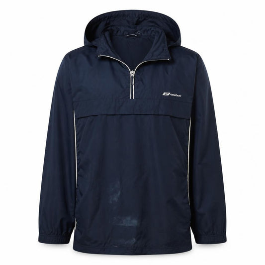 Reebok Mens Blue Small Windbreaker Hooded Lightweight Jacket