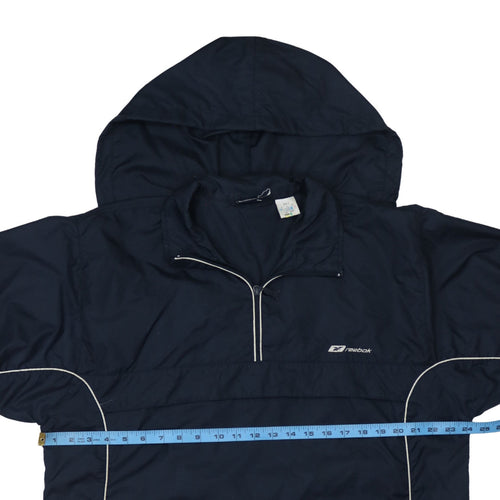 Reebok Mens Blue Small Windbreaker Hooded Lightweight Jacket