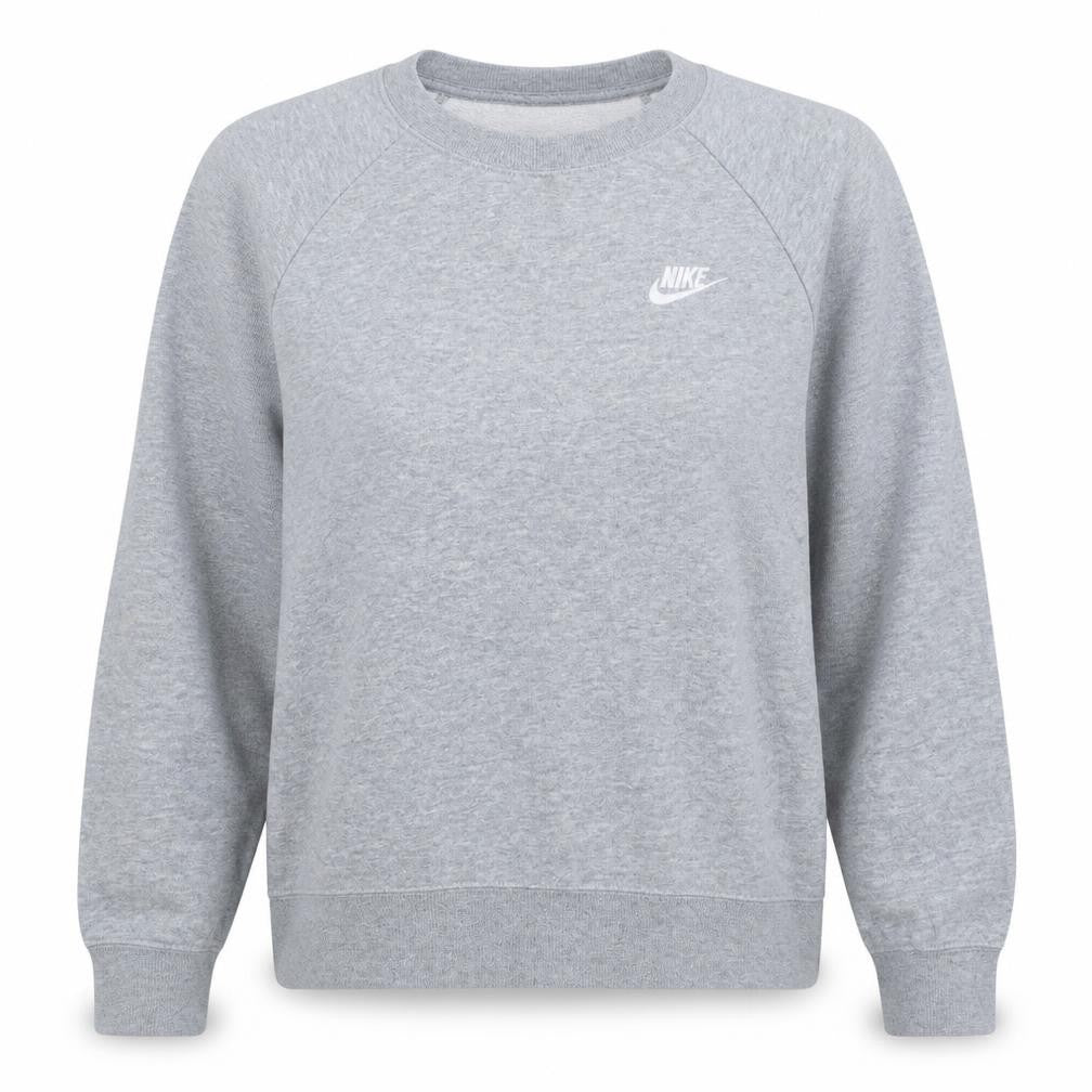 Front view of Nike women’s grey crew neck pullover sweatshirt m casual