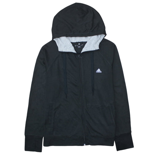 Adidas Womens Black Full Zip Hoodie XL Climalite Lightweight Hooded