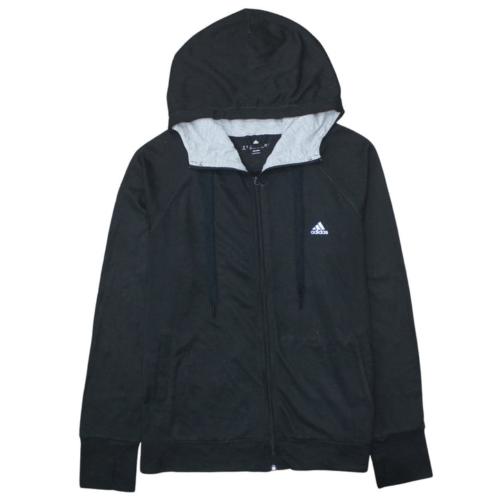 Adidas Womens Black Full Zip Hoodie XL Climalite Lightweight Hooded