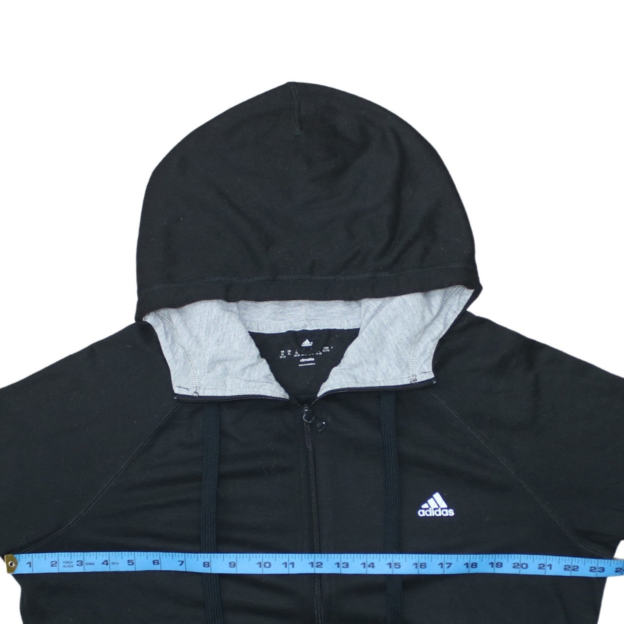 Adidas Womens Black Full Zip Hoodie XL Climalite Lightweight Hooded