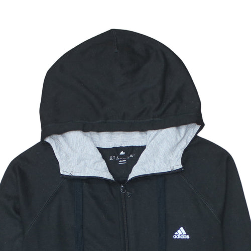 Adidas Womens Black Full Zip Hoodie XL Climalite Lightweight Hooded