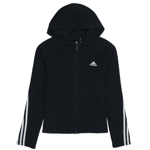 Adidas Women's Black Full Zip Hoodie Size 12 Regular Fit Sportswear