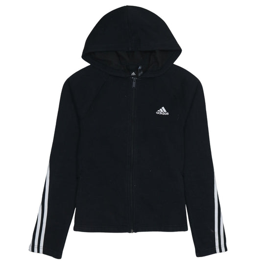 Adidas Women's Black Full Zip Hoodie Size 12 Regular Fit Sportswear