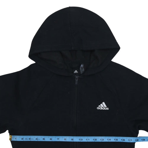Adidas Women's Black Full Zip Hoodie Size 12 Regular Fit Sportswear