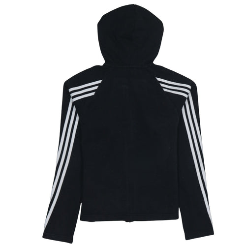 Adidas Women's Black Full Zip Hoodie Size 12 Regular Fit Sportswear