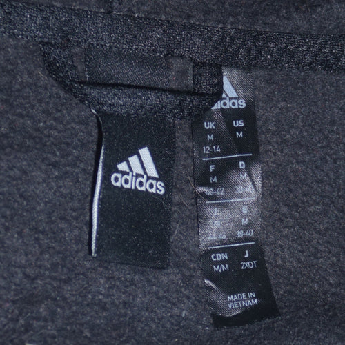 Adidas Women's Black Full Zip Hoodie Size 12 Regular Fit Sportswear