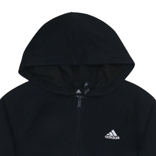 Adidas Women's Black Full Zip Hoodie Size 12 Regular Fit Sportswear