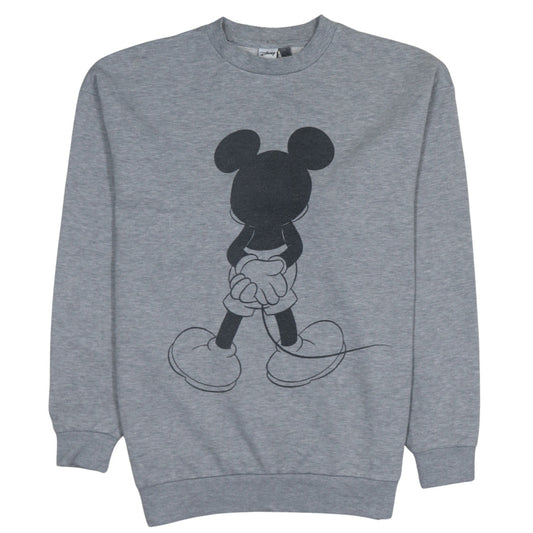 Disney Women Grey Mickey Mouse Graphic Pullover Sweatshirt Size S