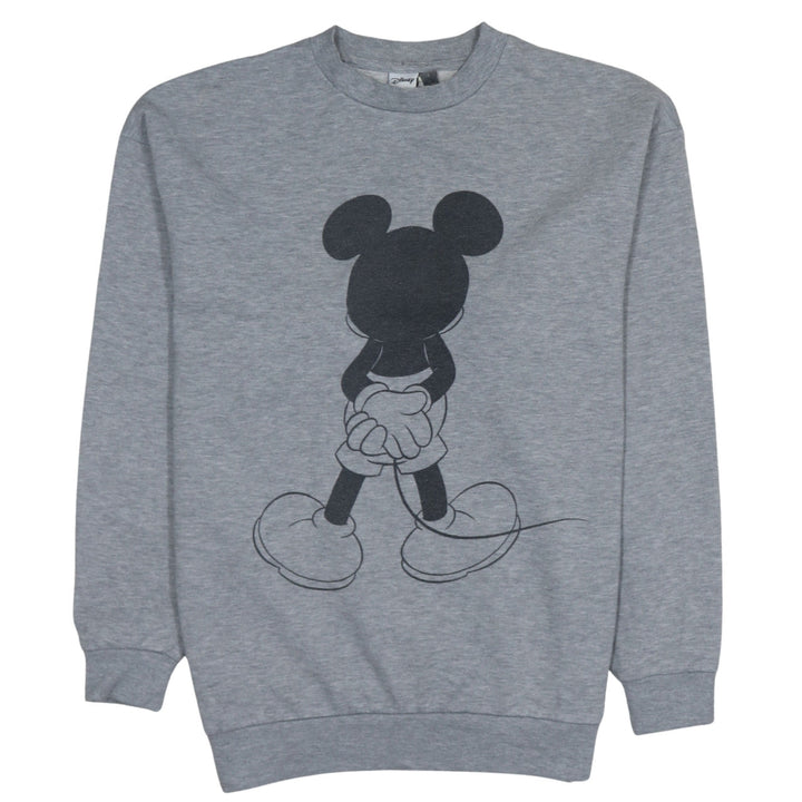 Disney Women Grey Mickey Mouse Graphic Pullover Sweatshirt Size S