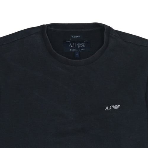 Armani Jeans Men’s Black Cotton Pullover Sweatshirt XS