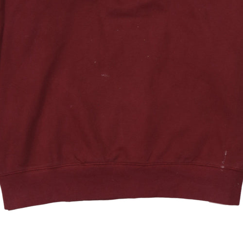 Columbia Mens Red 1/2 Zip Fleece Sweatshirt Size L Outdoor Pullover