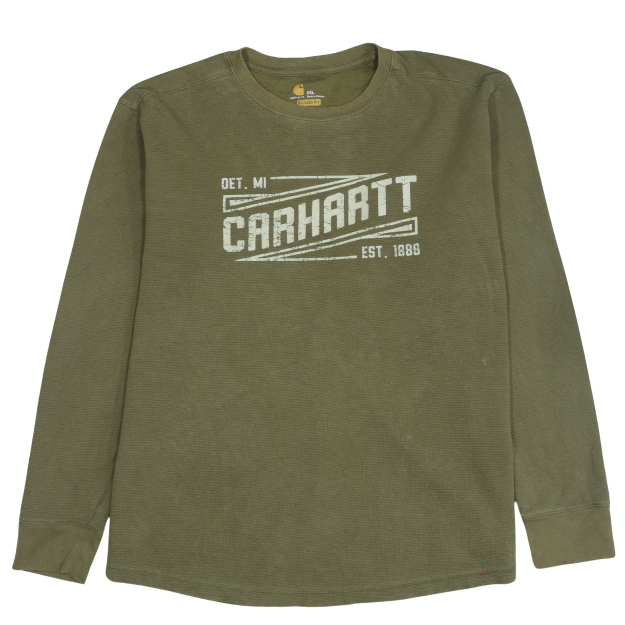 Carhartt Men's Green 2XL Pullover Sweatshirt Relaxed Fit Logo