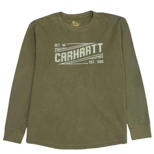 Carhartt Men's Green 2XL Pullover Sweatshirt Relaxed Fit Logo