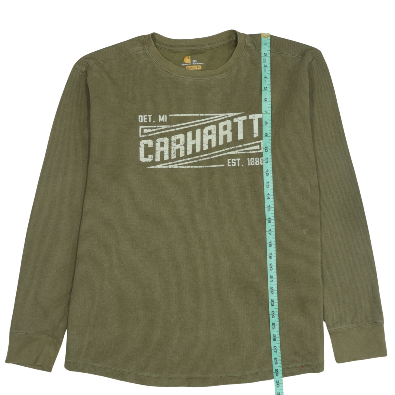 Carhartt Men's Green 2XL Pullover Sweatshirt Relaxed Fit Logo
