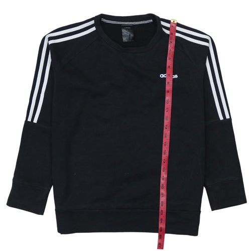 Adidas Womens Black Crew Neck Pullover Sweatshirt L 16-18