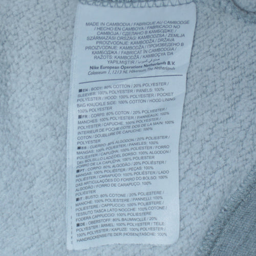 Nike Mens Grey 1/2 Zip Hooded Sweatshirt L Regular Fit Logo Fleece