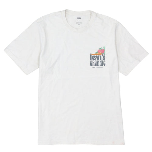 Levi's Men's White Organic Relaxed Fit Graphic T-Shirt Size M