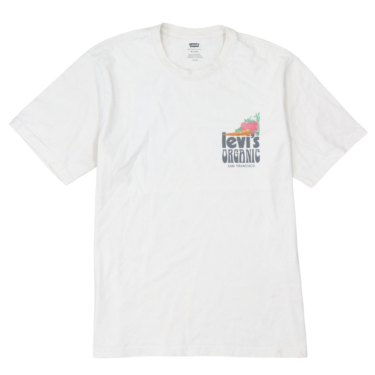 Levi's Men's White Organic Relaxed Fit Graphic T-Shirt Size M