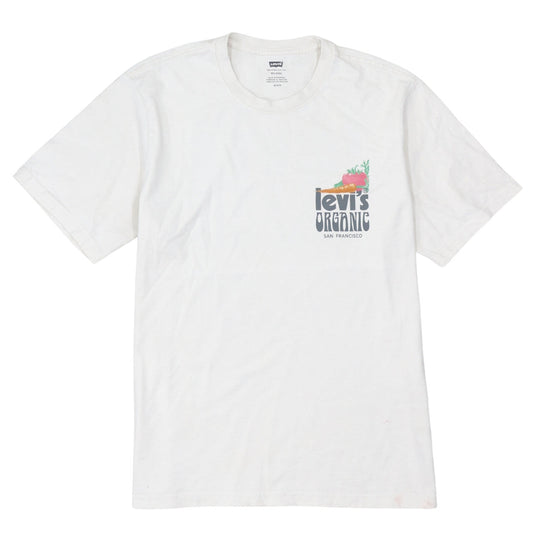 Levi's Men's White Organic Relaxed Fit Graphic T-Shirt Size M
