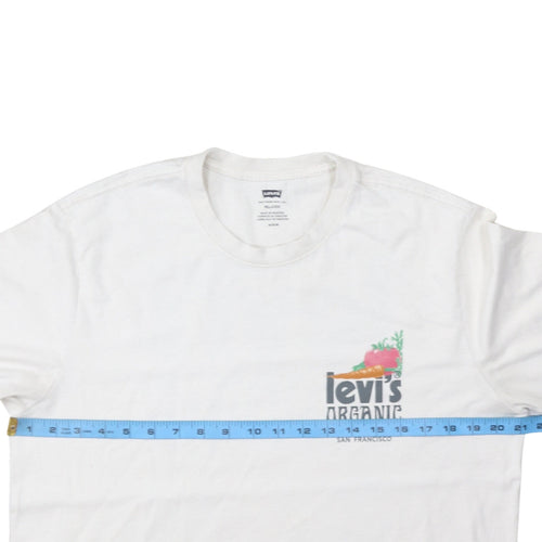 Levi's Men's White Organic Relaxed Fit Graphic T-Shirt Size M